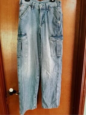 GAP Light Blue Women's Boot Cut Jeans with Cargo Pockets